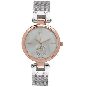 QRTZ Women's Stylish Stainless Steel Case Back Rose Gold/Silver 29mm Wrist Watch